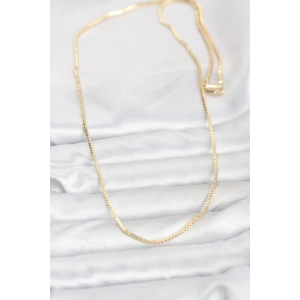 CM 14K Gold Renk Kare Zincirli Model 60 cm Kadın Kolye
