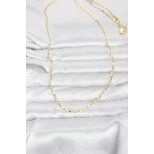 CM 14K Gold Renk Lazerli Zincir Model 60 cm Kadın Kolye