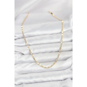 CM 14K Gold Renk Lazerli Zincir Model Kadın Kolye
