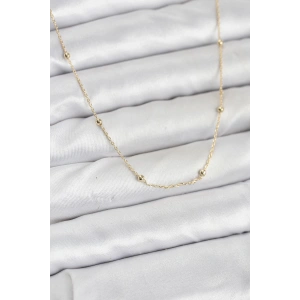 CM 14K Gold Renk Minik Top Zincirli Kadın Kolye