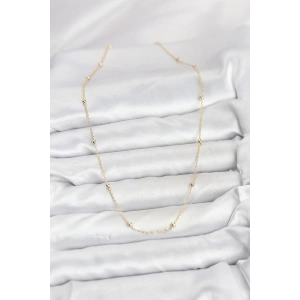 CM 14K Gold Renk Minik Top Zincirli Kadın Kolye