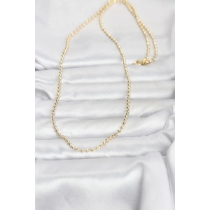 CM 14K Gold Renk Top Zincirli Model 60 cm Kadın Kolye