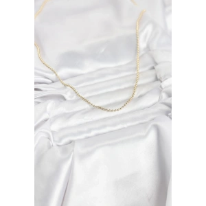 CM 14K Gold Renk Top Zincirli Model 60 cm Kadın Kolye