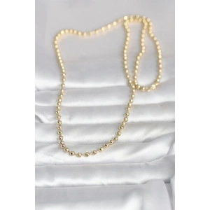 CM 14K Gold Renk Top Zincirli Model 60 cm Kadın Kolye