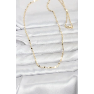 CM 14K Gold Renk Yassı Gemici Zincir Model 60 cm Kadın Kolye