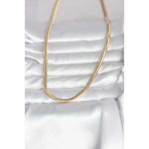 CM 14K Gold Renk Yassı Yılan Zincir Model 45 cm Kadın Kolye