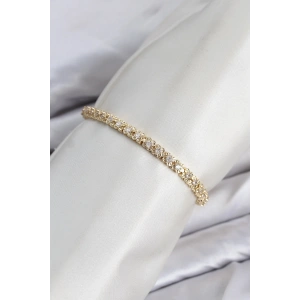 CM Model Zirkon Taşlı VIP Seri Gold Renk Pirinç Kadın Bileklik
