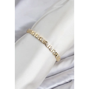 CM Model Zirkon Taşlı VIP Seri Gold Renk Pirinç Kadın Bileklik