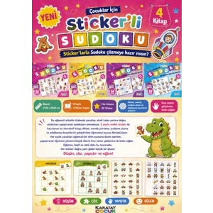 Çocuklar İçin Stickerli Sudoku - 4 Kitap