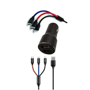 Çoklu Hızlı Şarj Kablosu Ve Seyahat Araç Şarj Soketi Typec Mikro İphone Uyumlu 1.2 Metre 3A (74)