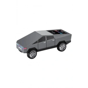 D68 Cyber Model Araba Tasarımlı Bluetooth Hoparlör 15w Güçlü Ses Rgb Led /tws/usb Gri