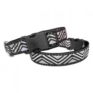 Daa Desenli Dokuma Köpek Boyun Tasması 1,5 cm x 27-40 cm Siyah