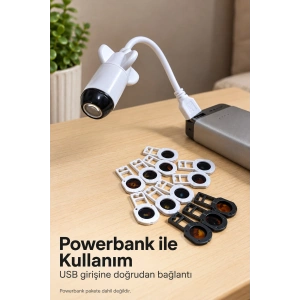 Desenli Projeksiyon Lambası Bilgisayar USB Girişinden Kullanımlı