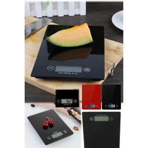 Dijital Mutfak Tartısı  5 kg Kapasite, 1 Gram Hassasiyet, Şık Siyah Cam Tasarım (  )