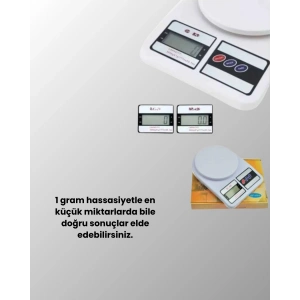 Dijital Mutfak Terazisi 10kg Kapasiteli 1g Hassasiyetli