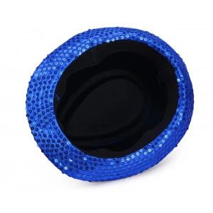 Disko Star Mavi Payetli Fötr Şapka Yetişkin Boy