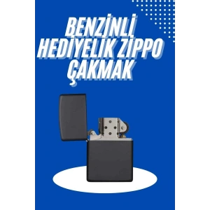 Doldurulabilir Siyah Benzinli Çakmak Metalik