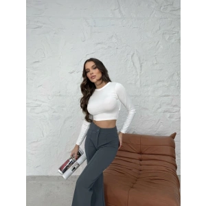 Düğmeli zzo pantolon füme p170091