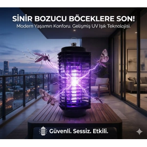 Elektrikli Sinek Öldürücü Cihaz Cız Lamba Mor Işık