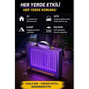 Elektrikli Sinek Öldürücü Lamba | Şarjlı, Sessiz, Led Işıklı Etkili Koruma