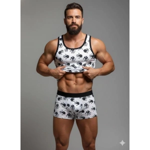 Erkek Desenli Tank Top Boxer Takım