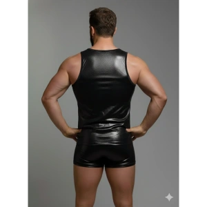 Erkek Lame Tank Top Boxer Takımı