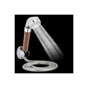 Filtreli Ve Su Tasarruflu Arıtmalı Duş Başlığı Seti Boncuklu Başlık Hortum Ve Mafsal Set