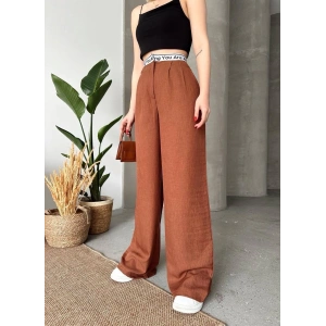 Flamlı kahve pantolon