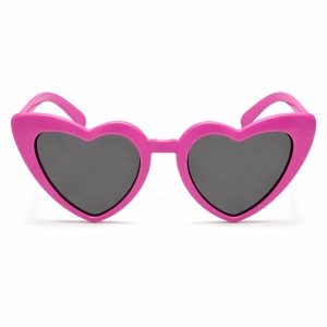 Fuşya Pembe Retro Kalp Gözlük – 80’ler 90’lar Stil Parti Gözlüğü