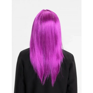 Fuşya Renk Düz Kesim Uzun Parti Peruğu Takma