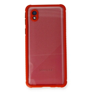 Galaxy A01 Core Kılıf Miami Şeffaf  - Kırmızı