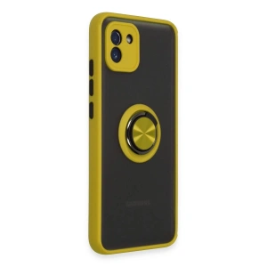 Galaxy A03 Kılıf Montreal Yüzüklü  Kapak - Sarı