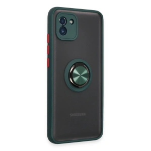 Galaxy A03 Kılıf Montreal Yüzüklü  Kapak - Yeşil
