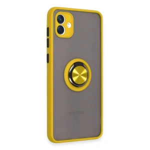 Galaxy A04 Kılıf Montreal Yüzüklü  Kapak - Sarı