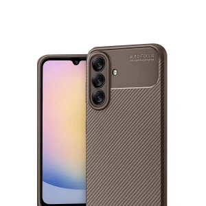 Galaxy A17 5g Auto Fus Karbon Kapak - Kahverengi