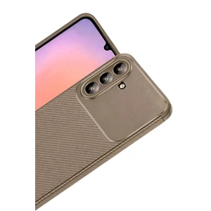 Galaxy A56 Kılıf Auto Fus Karbon Kapak - Kahverengi