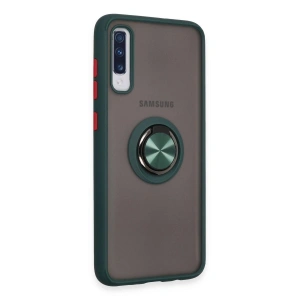 Galaxy A70 Kılıf Montreal Yüzüklü  Kapak - Yeşil