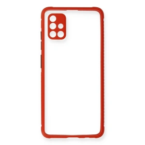 Galaxy A71 Kılıf Miami Şeffaf  - Kırmızı
