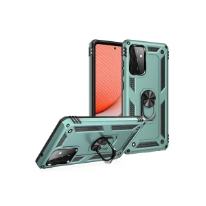 Galaxy A72 Kılıf Sofya Yüzüklü  Kapak - Yeşil
