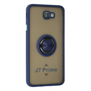 Galaxy J7 Prime Kılıf Montreal Yüzüklü  Kapak - Lacivert