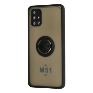 Galaxy M51 Kılıf Montreal Yüzüklü  Kapak - Siyah