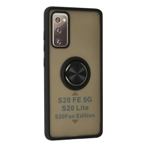 Galaxy S20 Fe Kılıf Montreal Yüzüklü  Kapak - Siyah