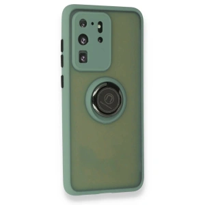 Galaxy S20 Ultra Kılıf Montreal Yüzüklü  Kapak - Yeşil