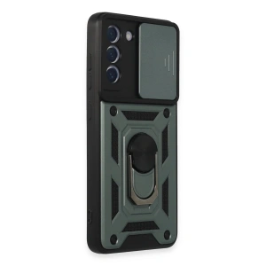 Galaxy S21 Fe Kılıf Pars Lens Yüzüklü  - Yeşil