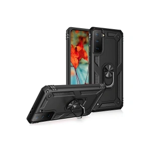 Galaxy S21 Kılıf Sofya Yüzüklü  Kapak - Siyah