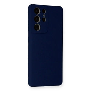 Galaxy S21 Ultra Kılıf Nano İçi Kadife  - Lacivert