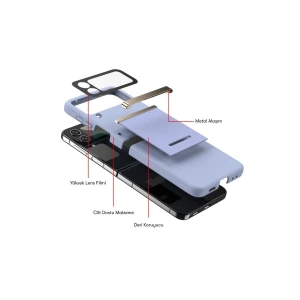 Galaxy Z Flip 3 Kılıf Belt Flip Kapak - Siyah