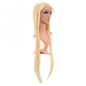 Gerçek Front Lace Düz Platin Tül Peruk / 85/90cm