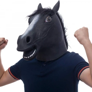 Gerçekçi At Kafası Maskesi Siyah Renk