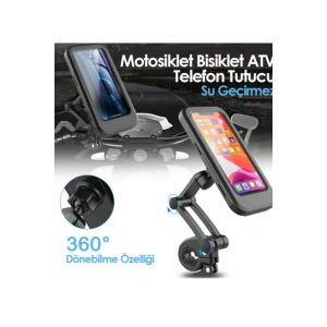 Gidon Bağlantılı Su Geçirmez Mıknatıslı Motorsiklet Telefon Tutucu